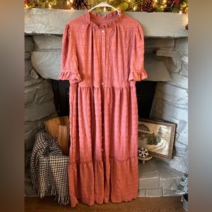 Mauve Ruffle Sleeve Dress!